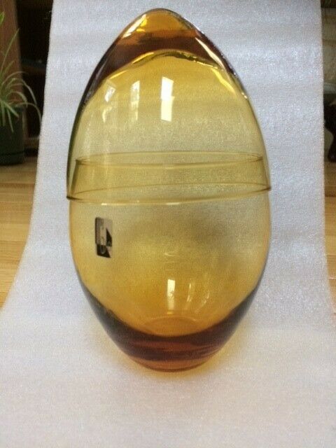 Italian Art Glass - Amber Glass 2 Piece Egg