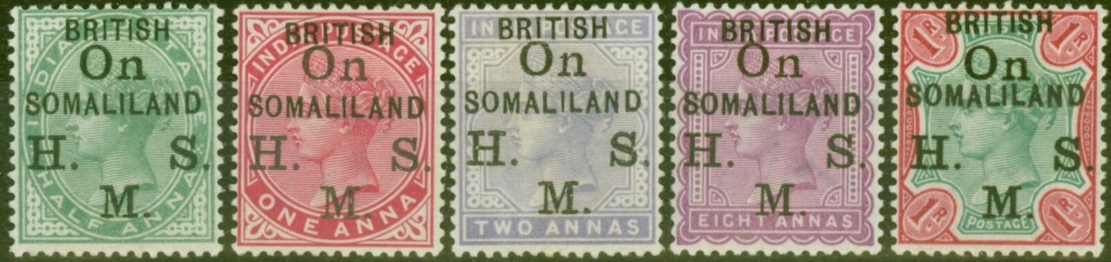 Somaliland 1903 Set Of 5 Sg01-05 Fine Mtd Mint
