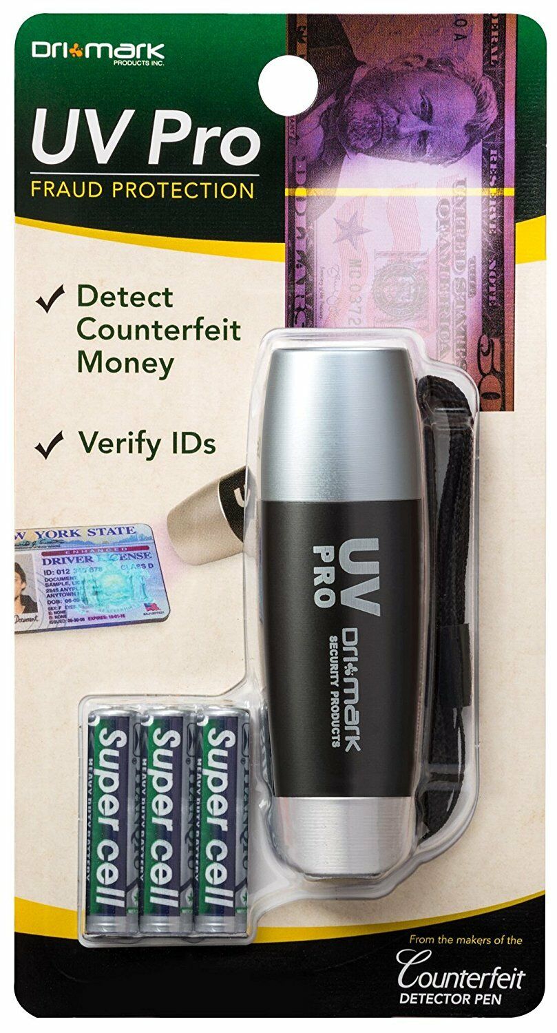 Dri Mark Uv Pro Fraud Protection Light - Detect Counterfeit Money & Id - New