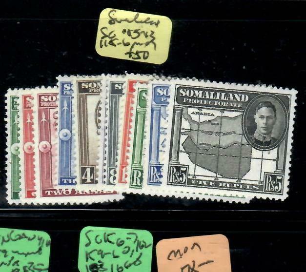 Somaliland   (pp2108bb)  Kgvi  Sg 105-113, 115-6   Mog