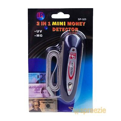 2 In 1 Mini Counterfeit Money Detector Tester Dollar Bill Fake Currency Check #2