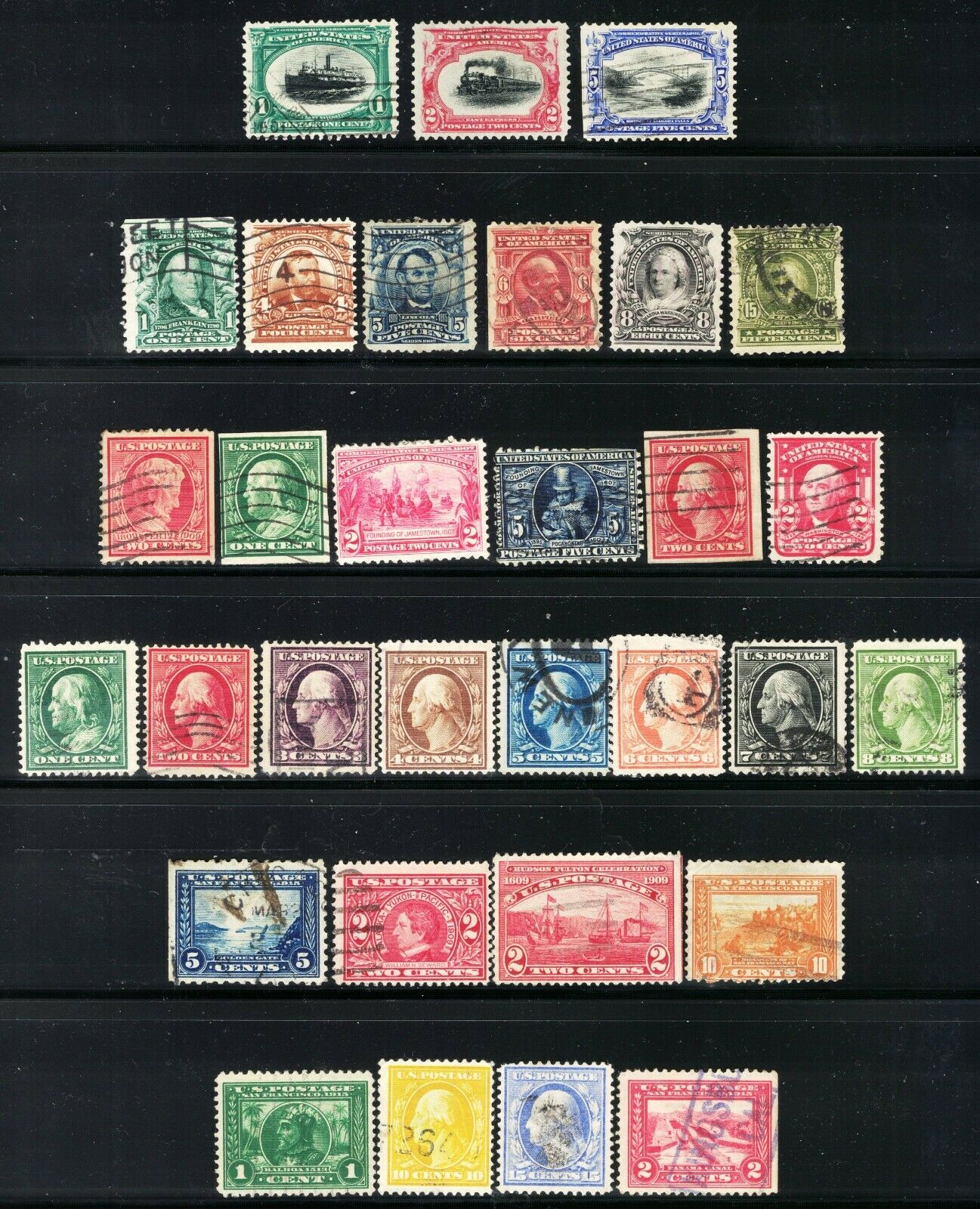 U.s. Nice Lot Of 30 Different Old Stamps From **1901 Through 1915**