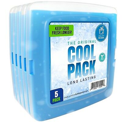 Cool Pack, Slim And Reusable Ice Pack For Lunch Box Or Cooler Bag (set Of 5)