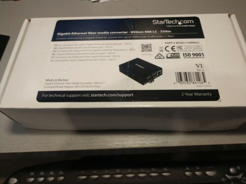 Startech Gigabit Ethernet Fiber Media Converter 850nm Mm Lc- 550m Mcm1110mmlc