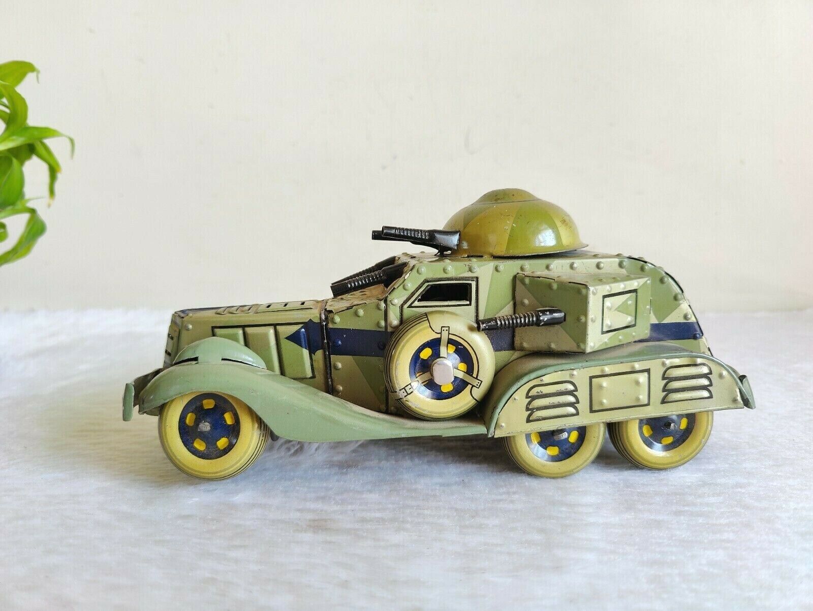 1930s Vintage Tn Trademark Litho Windup Tin Toy Army Tank Truck Japan Rare Toy