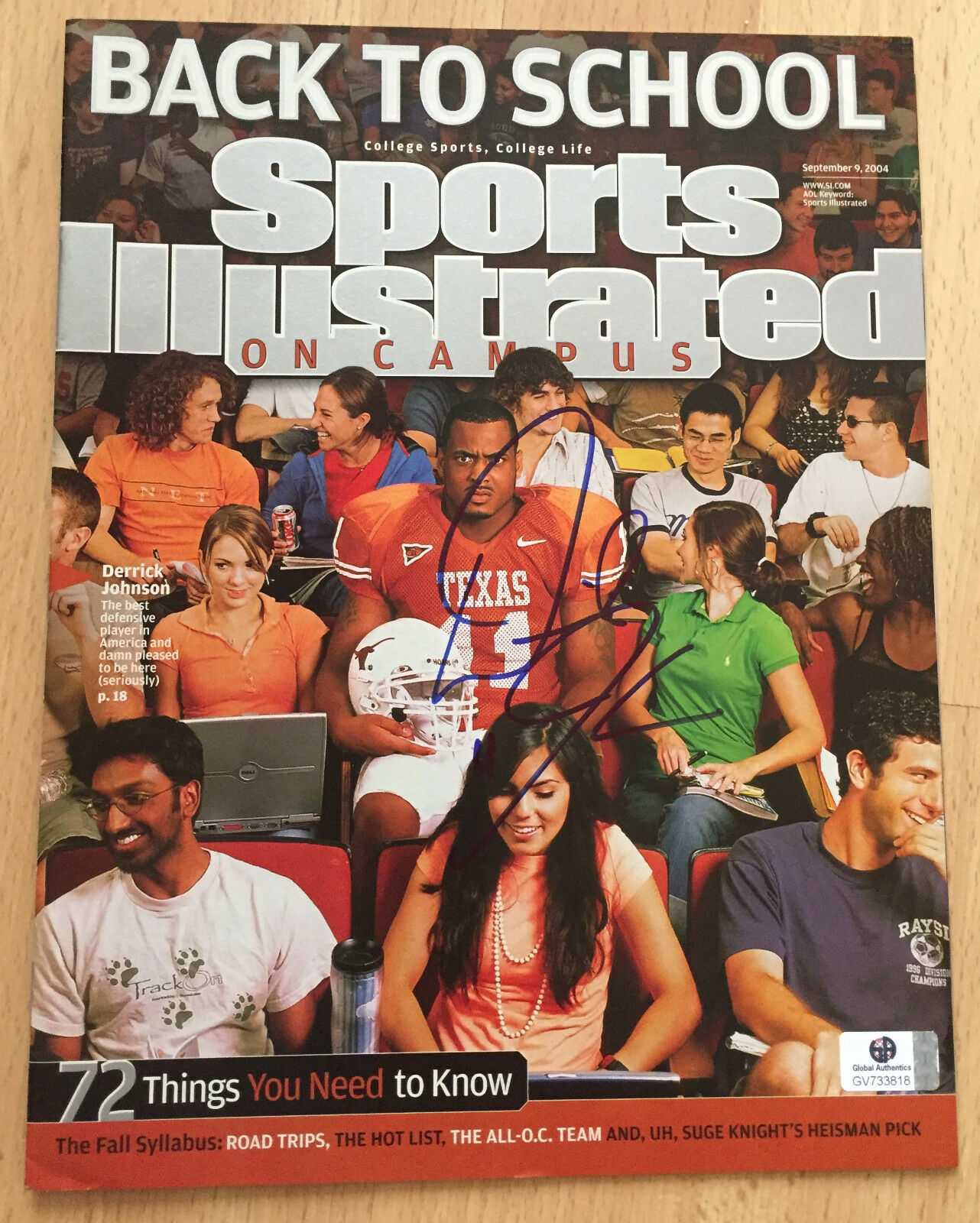 Derrick Johnson Texas Longhorns Signed 2004 Sports Illustrated Campus Magazine