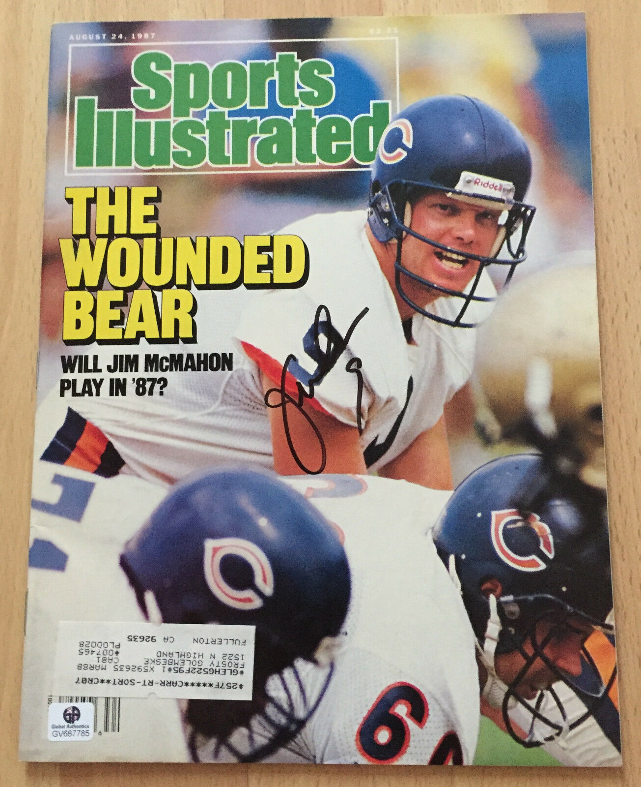 Jim Mcmahon Chicago Bears Signed Autographed 1987 Sports Illustrated Magazine