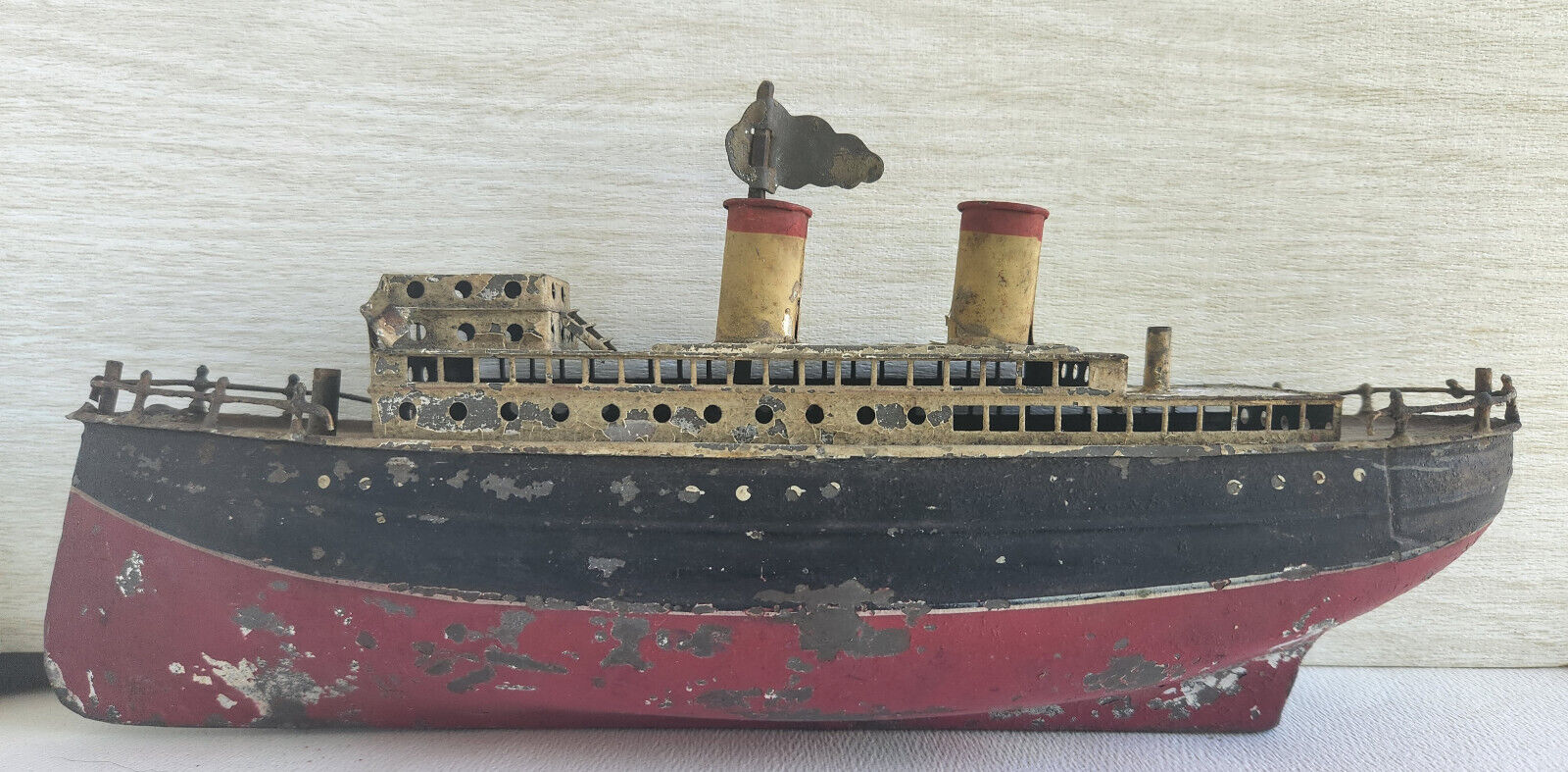 Early German Tin Wind Up Toy Boat, Ship