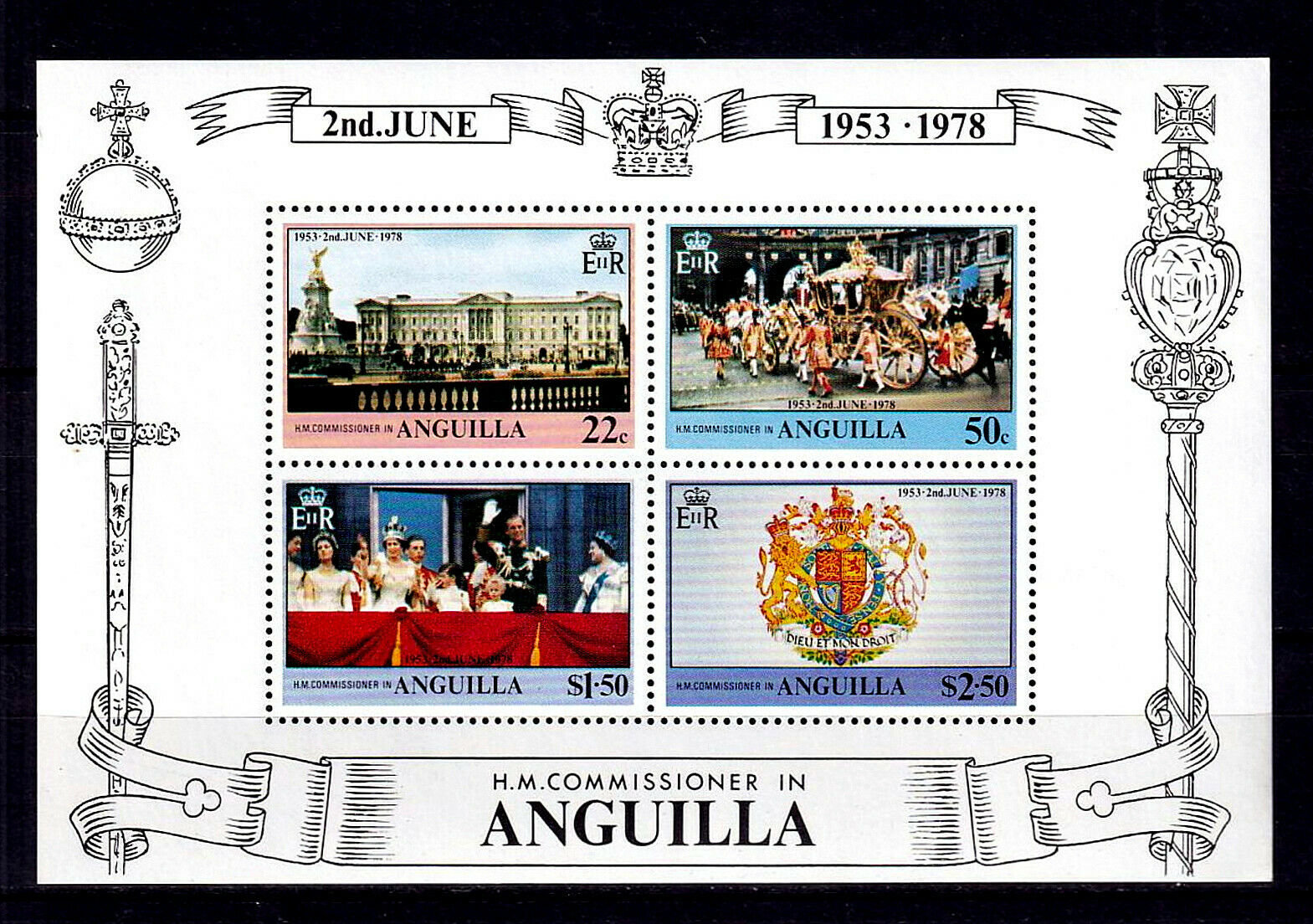 Anguilla - 1978 - Qe Ii - Coronation - 25th Anniversary - Mint - Mnh S/sheet!