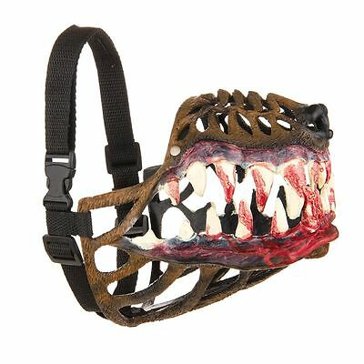 Werewolf Dog Muzzle Adjustable With Scary Teeth Dog Muzzle Zombie All Sizes