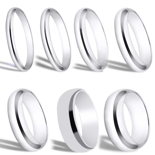 925 Sterling Silver Bridal Wedding Ring Comfort Ring Solid - 2mm To 8mm Width