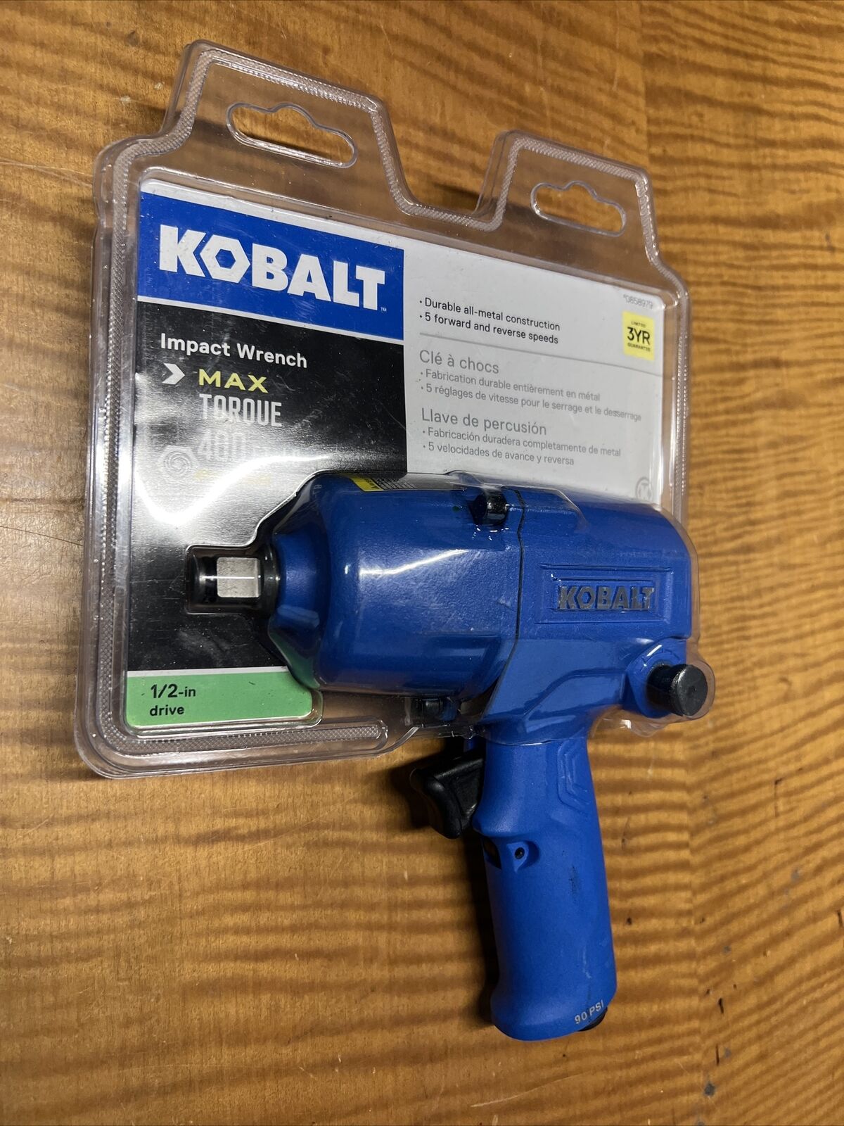 Kobalt 1/2 Drive Pneumatic Impact Torque Wrench 400 Ft Lb, 5-speed. New Sealed.