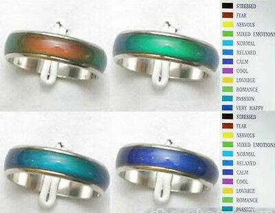Wholesale Jewelry Lots 10pcs Stainless Steel Change Color Emotional Mood Rings