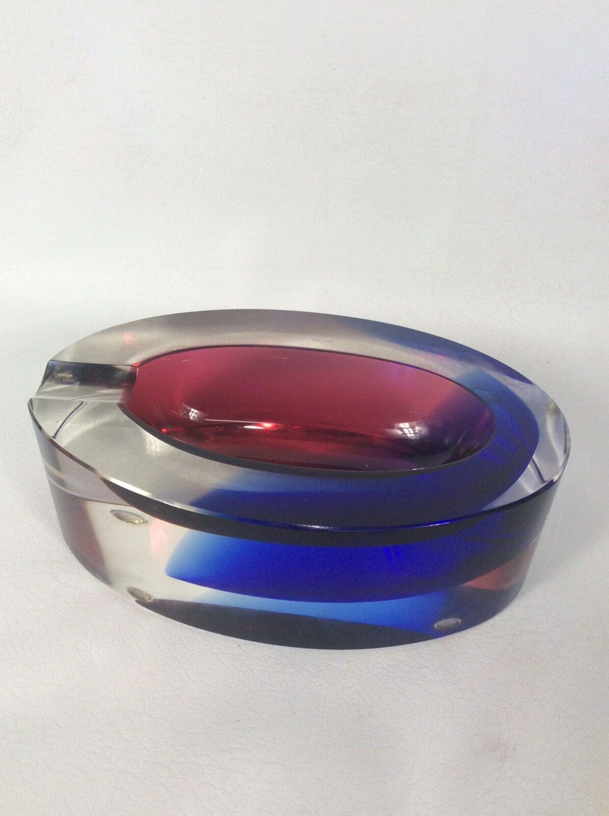 Beautiful Vtg. Modernist Italy Mandruzzato Art Glass Ashtray