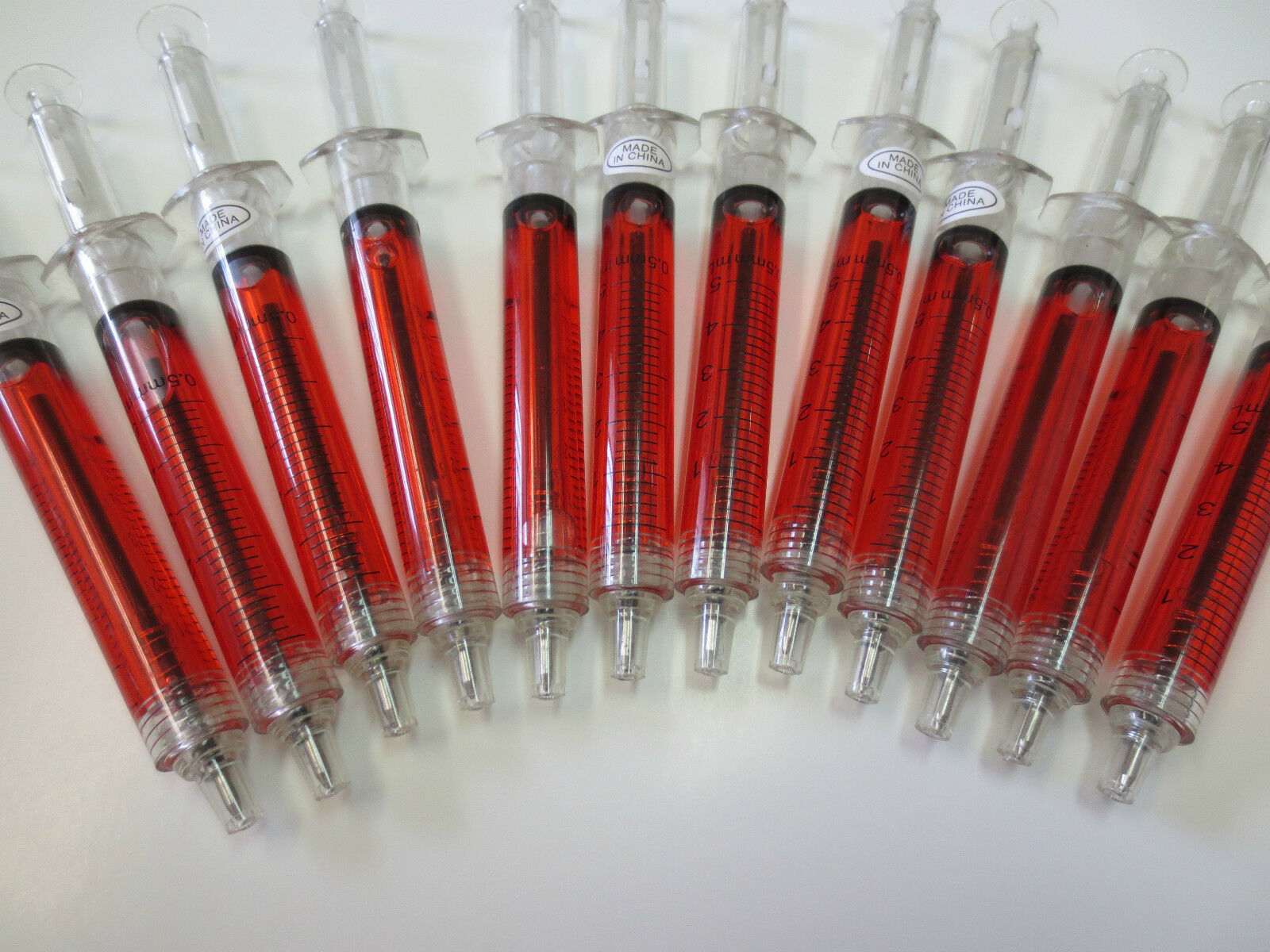 Lot 60 Red Syringe Shape Pens Ball Point Pen For Hospital Nurse /black Ink/ New