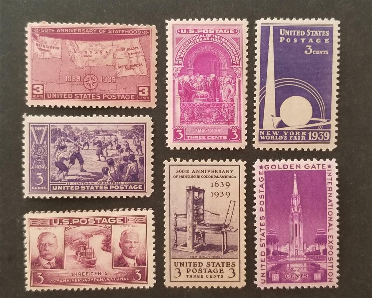 1939 Us Commemorative Stamp Year Set Mnh Og Mint Never Hinged