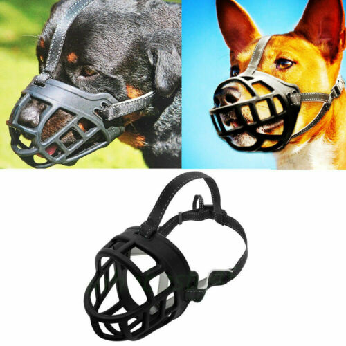 Adjustable Pet Dog No Bite Silicone Basket Muzzle Cage Mouth Mesh Cover 6 Sizes