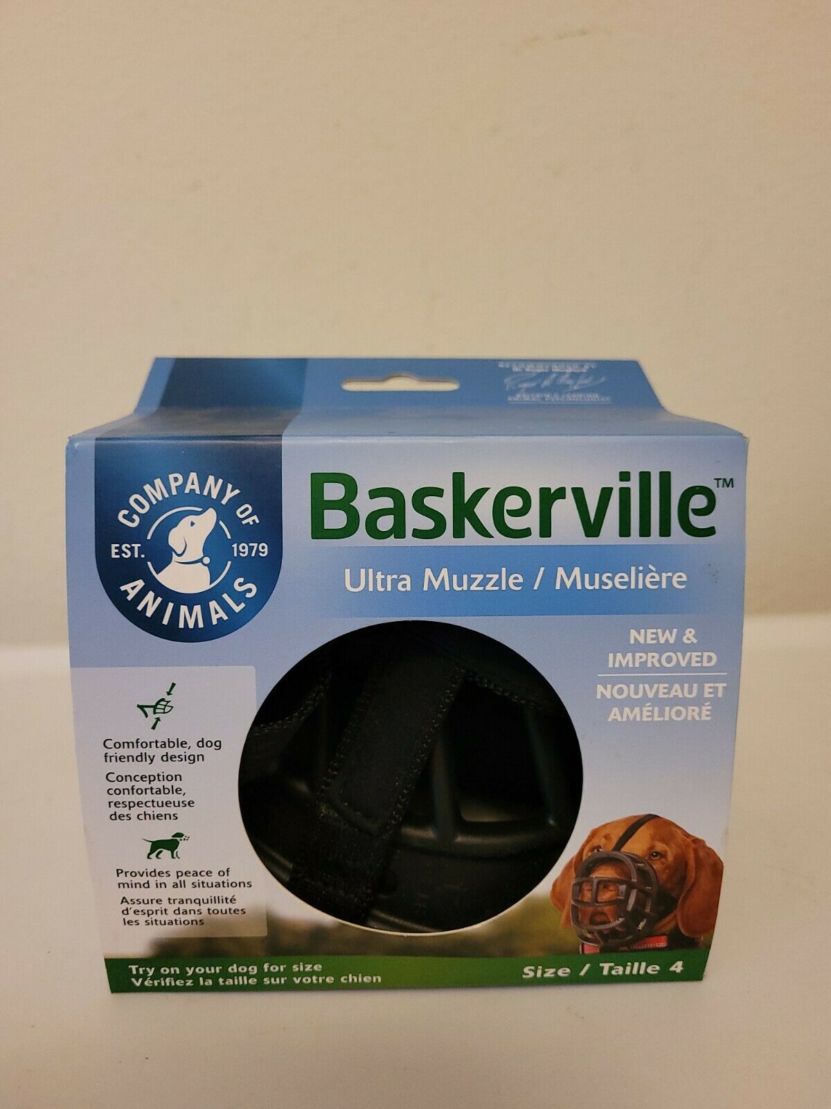 Baskerville Ultra Muzzle For Dogs Size 4 Black Permits Panting & Drinking