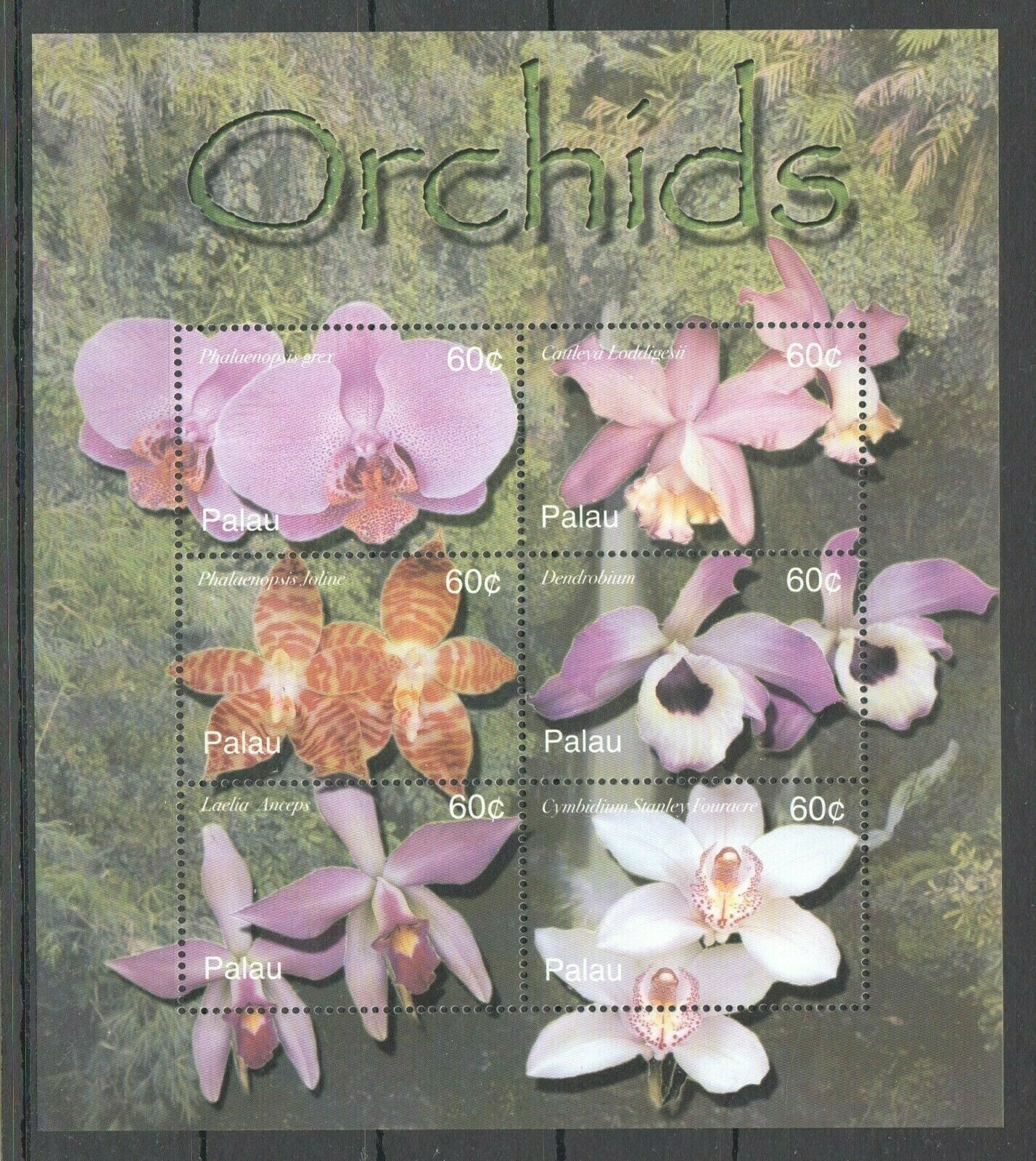Pk270 Palau Flora Flowers Orchids 1kb Mnh Stamps