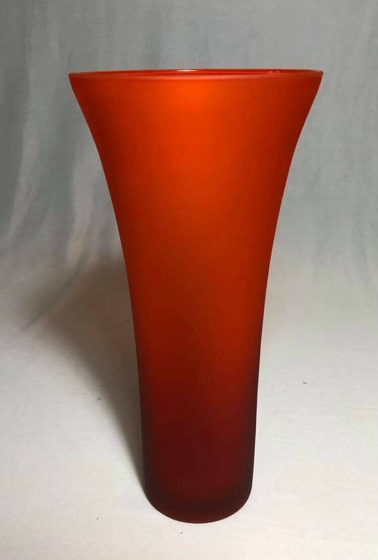 Rare Orange Carlo Moretti Satinato Rosenthal Netter Empoli Murano Satin Glass