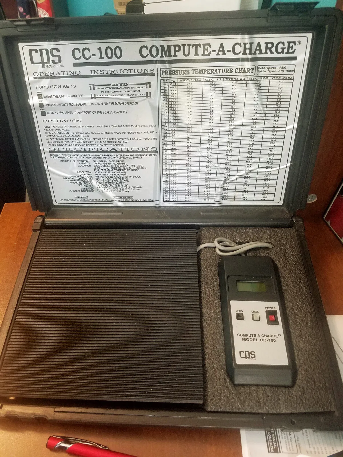 Cps Model Cc-100 Compute-a-charge Portable Digital Scale 110lbs / 50kg Cap.