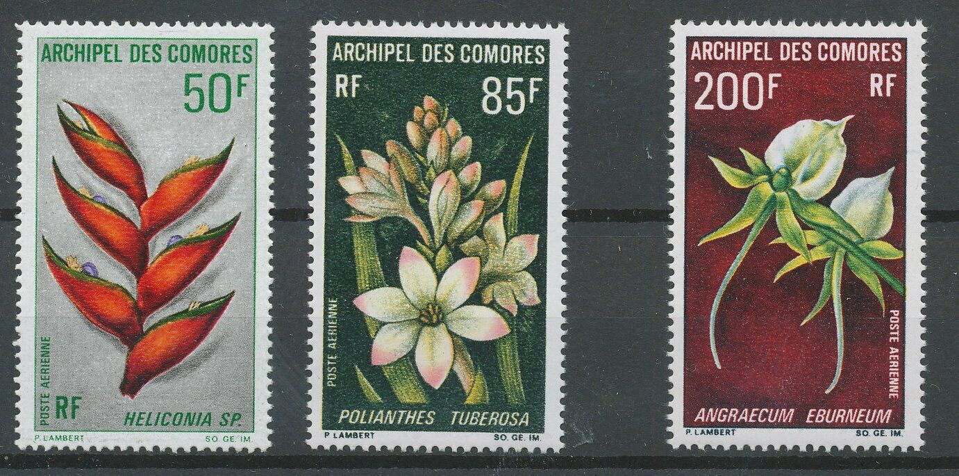 [p594] Comores 1969 Airmail Flora Good Set Very Fine Mnh Stamps Value $30