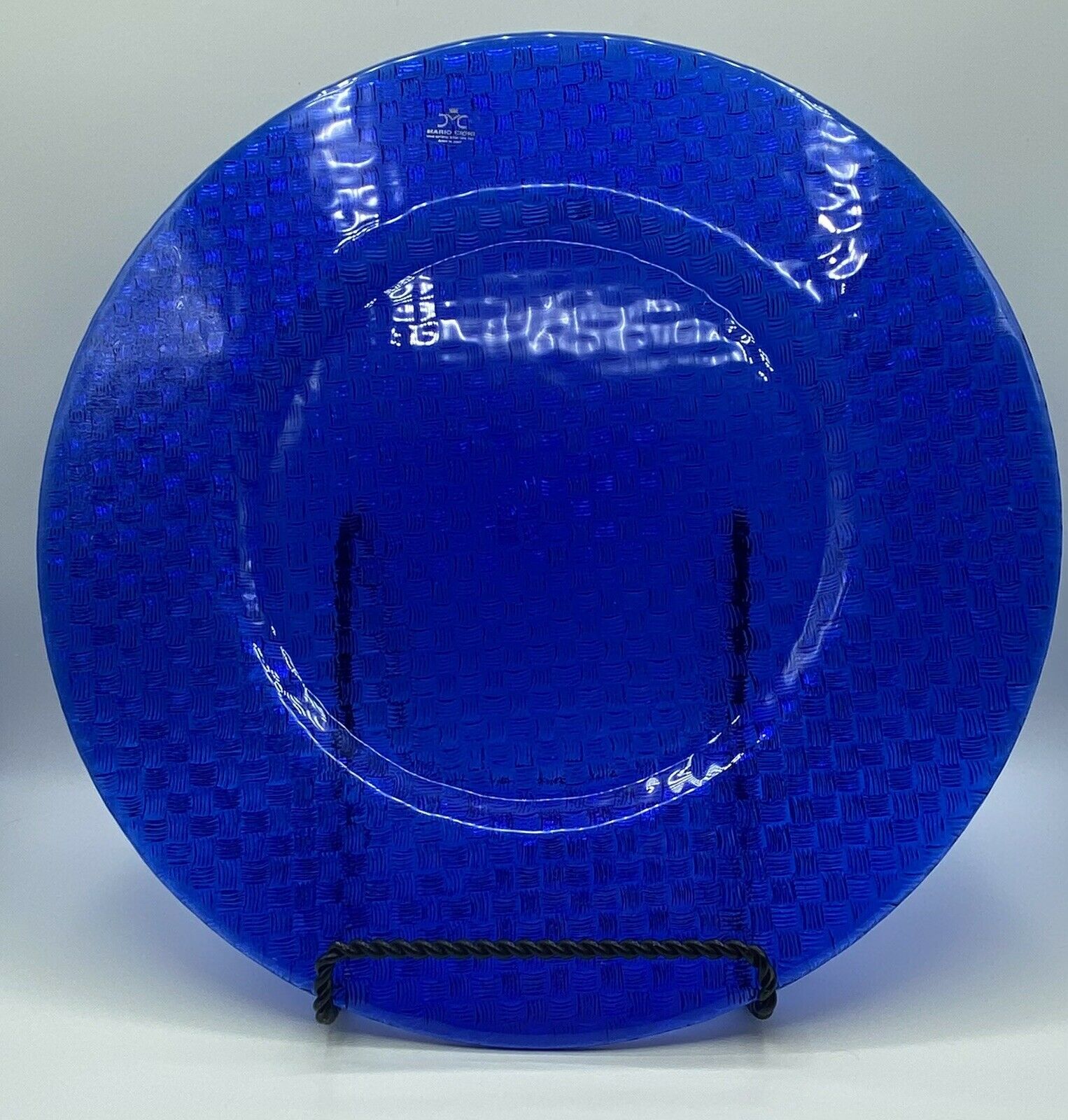 Cobalt Blue Lead Crystal Over 24% Pbo Serving Platter Art Glass By Mario Cioni
