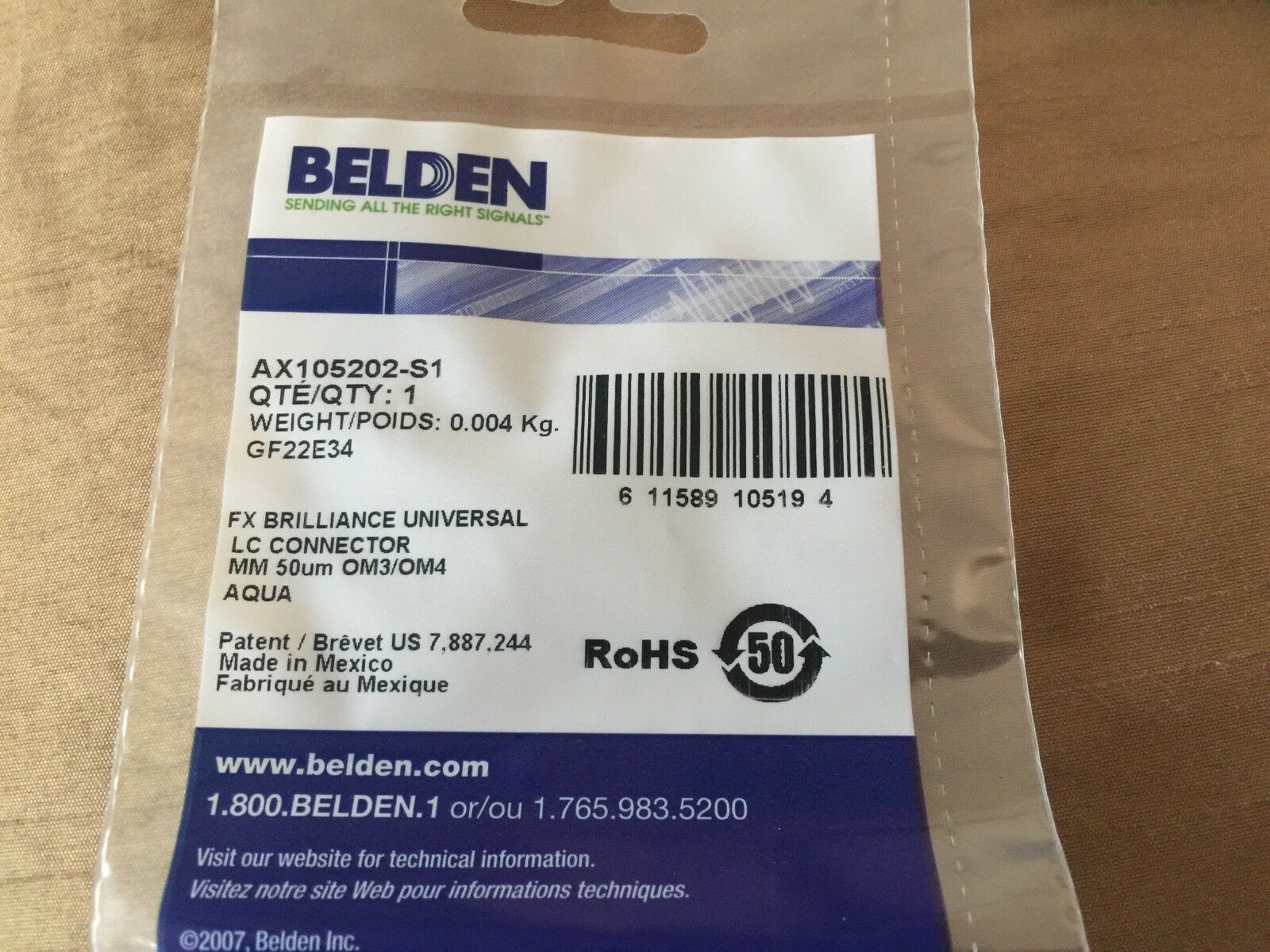 Belden Ax105202-s1 Lc Connector Fx Brilliance Universal Multimode Om3/om4 50 µm