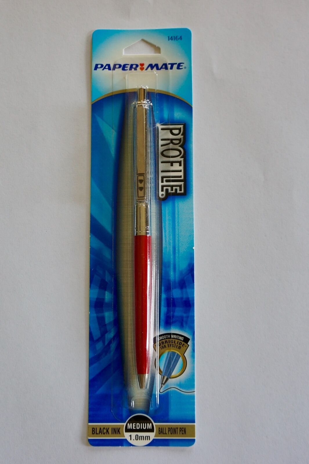 Papermate 14164 Profile Slim Pen Red*new In Package*black Ink- Medium Ball Point