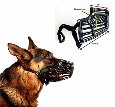 Basket Cage Dog Muzzle With Adjustable Straps Strong Flexible Heavy Duty Plastic