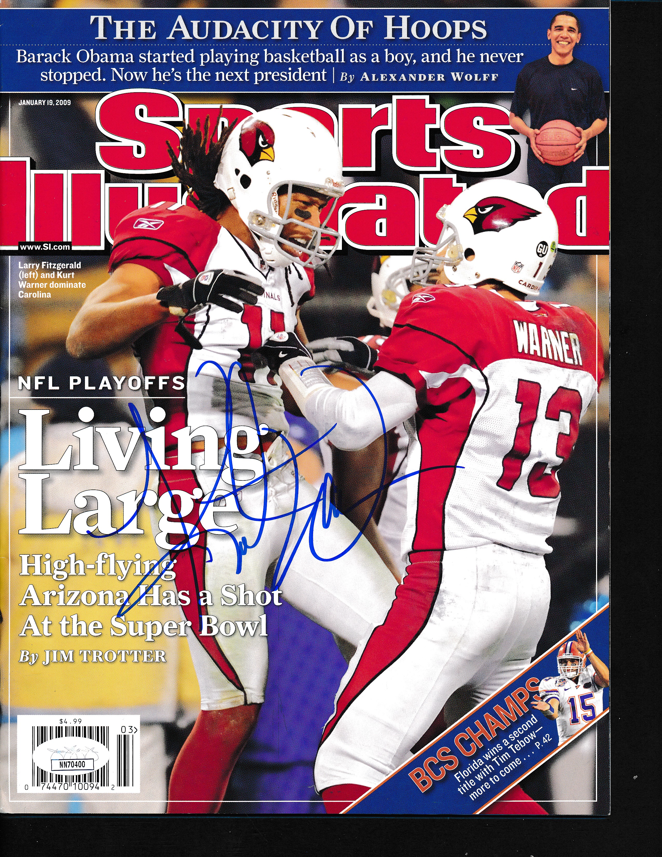 Larry Fitzgerald Signed Sports Illustrated Magazine Autograph Auto Jsa Nn70400