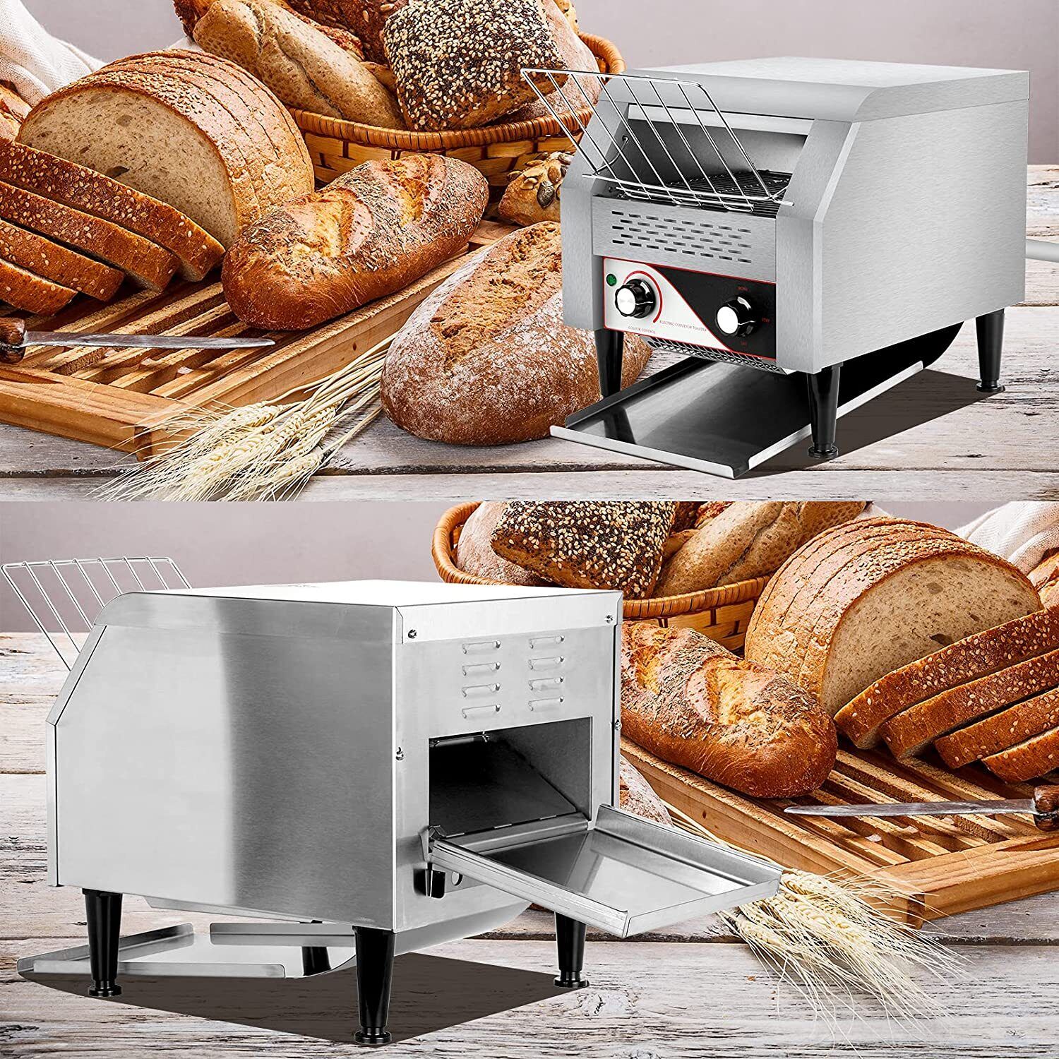 Commercial Conveyor Toaster Restaurant Equipment Bread Bagel Food 7 Bread Colors