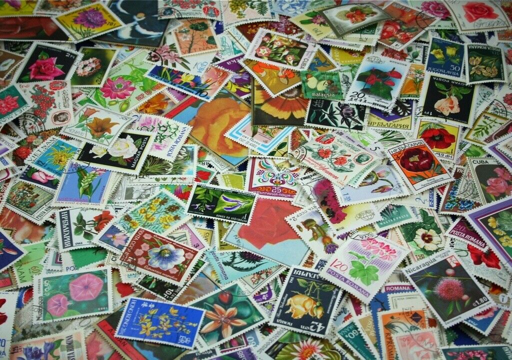 Flowers And Fruits Wonderful Collection Made Up Of 1000 Different Stamps (lot#dp