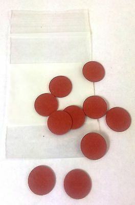 (10) .031" Thick Red Fibre Pool Cue Tip Pads - Pads Between Tips And Ferrules