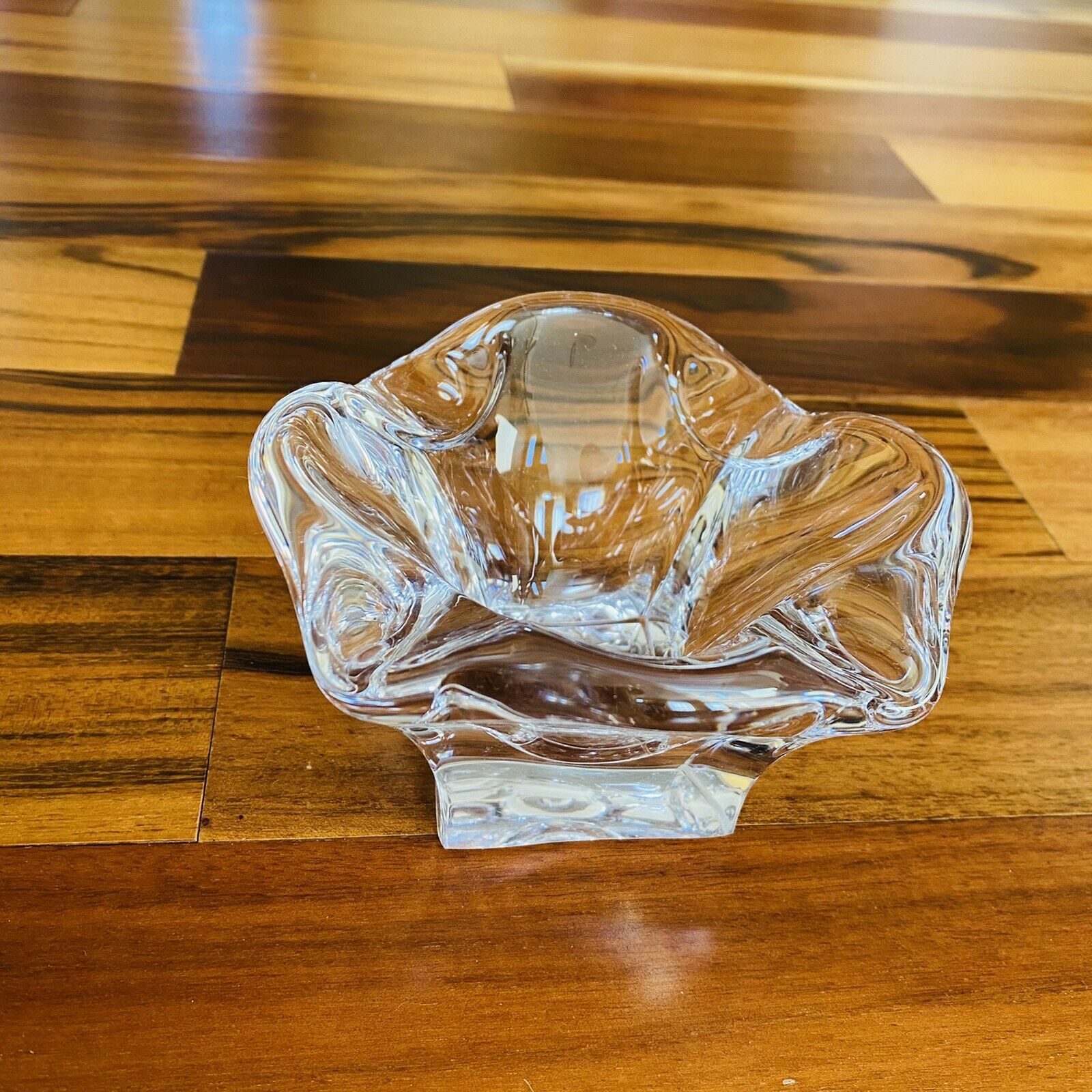 Ashtray/bowl  Rich Clear Glass Heavy, Can Be Murano? Glass