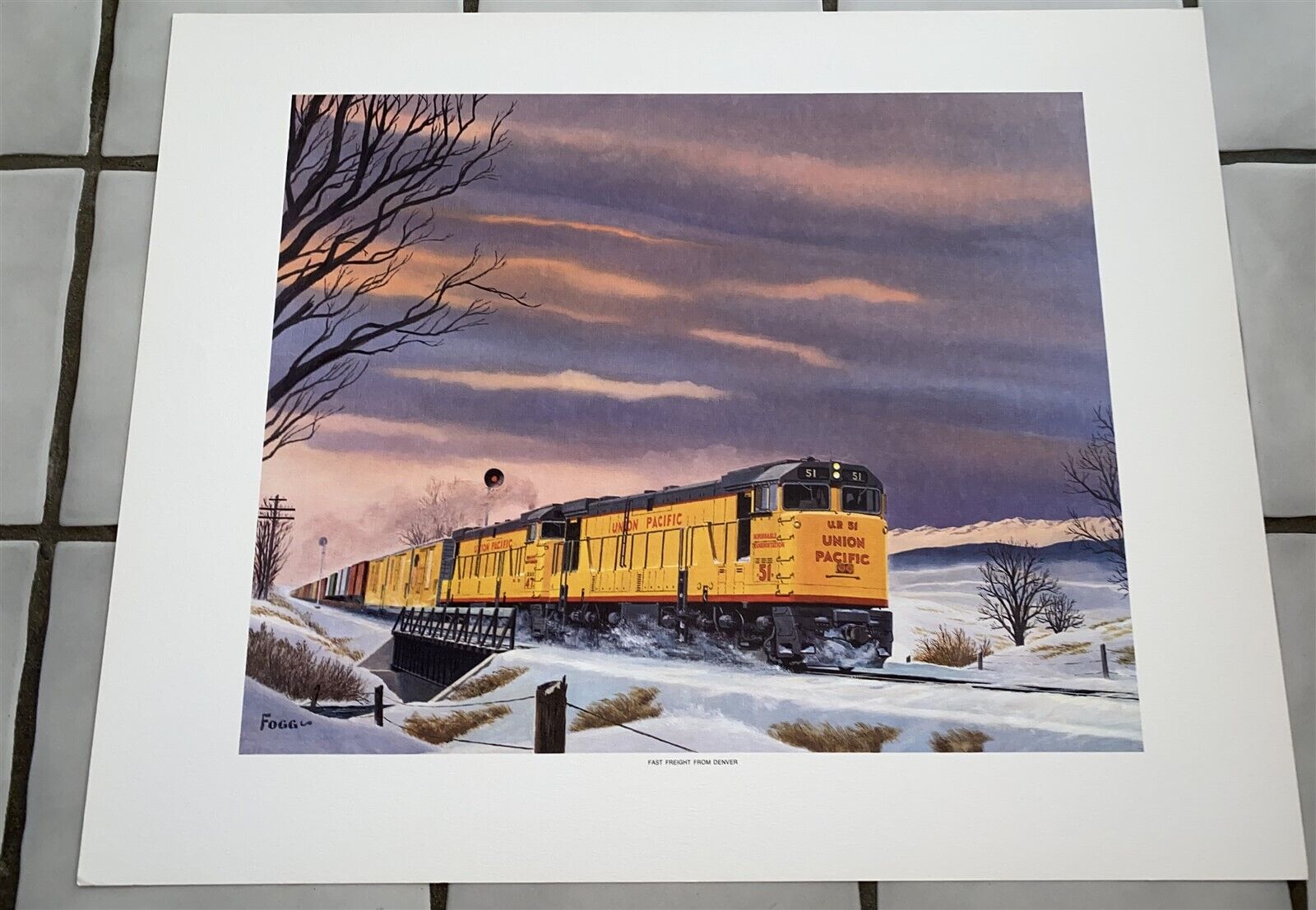 Vintage Union Pacific Railroad Poster Print Freight From Denver #51 By Fogg
