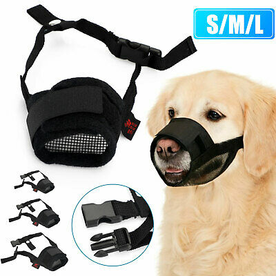 Pet Dog Adjustable Bark Bite Mesh Mouth Muzzle Cover Grooming Anti Stop Chewing