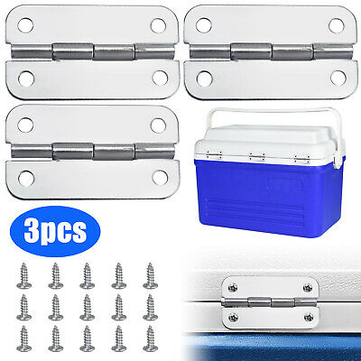 3pcs Igloo Cooler Replacement Hinges + Stainless Steel Screws Hinge Parts Kit