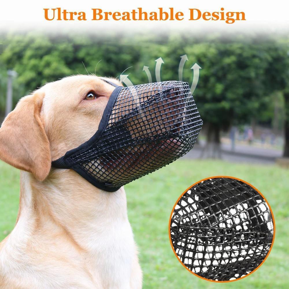Pet Dog Nylon Muzzle Breathable Adjustable Anti-lick Anti-biting Chewing Licking