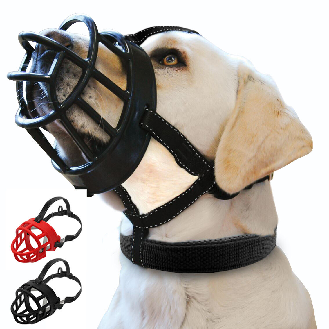 Rubber Leather Dog Muzzle For Barking No Bite Pet Basket Cage For Pitbull Boxer