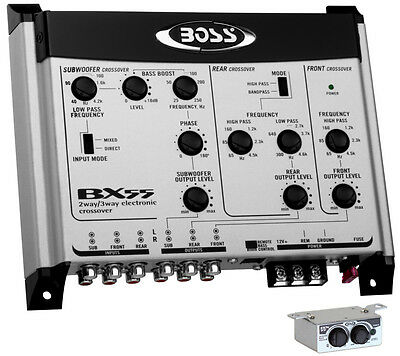 Boss Bx55 2/3 Way Car Audio Electronic Crossover Bass W/remote Control