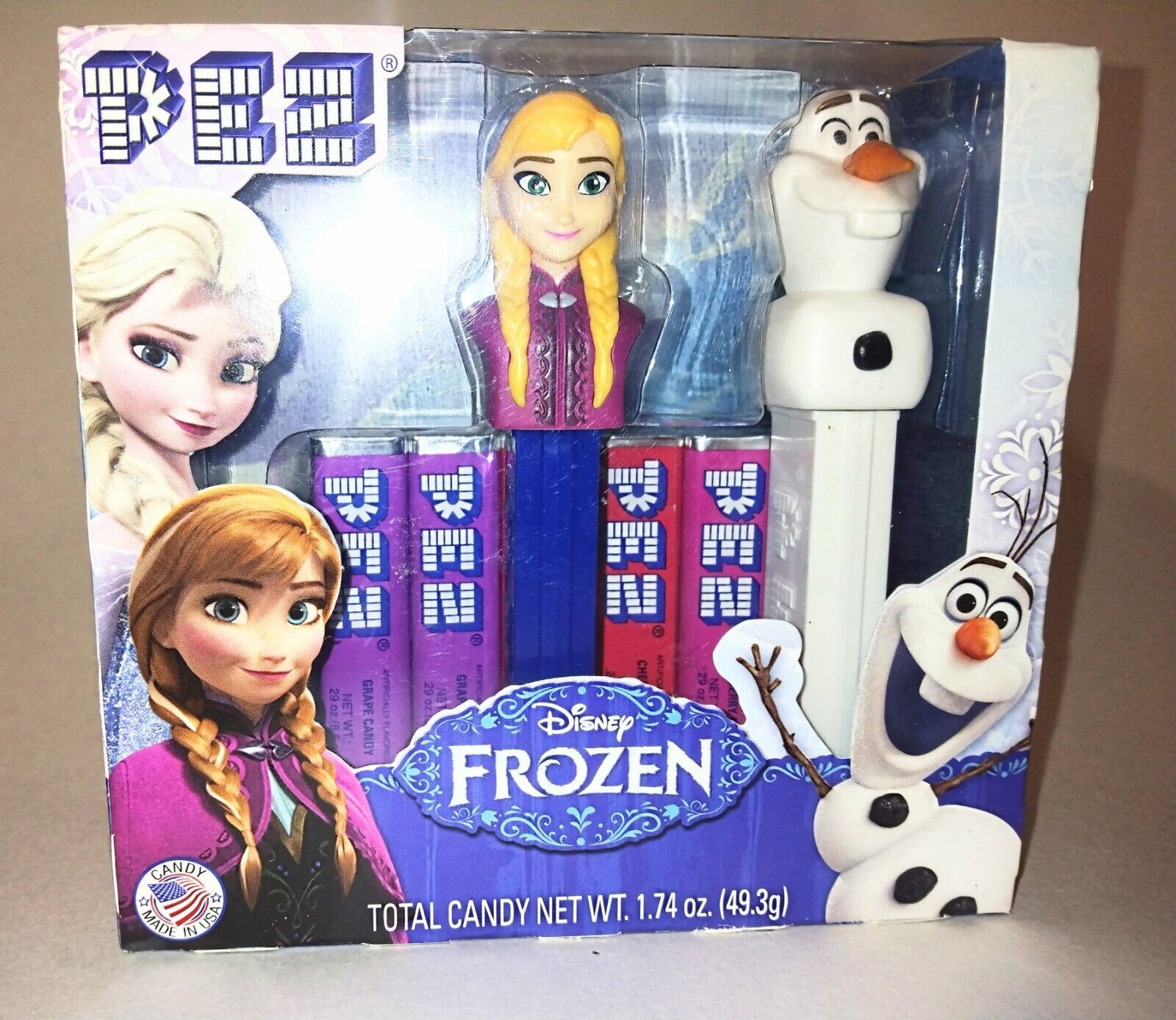 Disney Frozen Anna & Olaf Dispensers Pez Gift Set W/ Candy