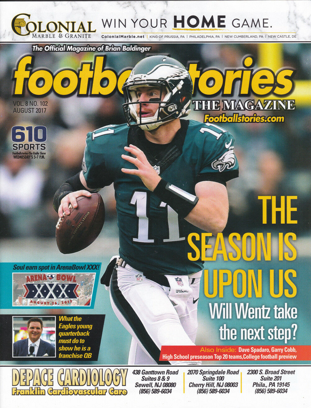 Philadelphia Eagles Carson Wentz Football Stories Magazine