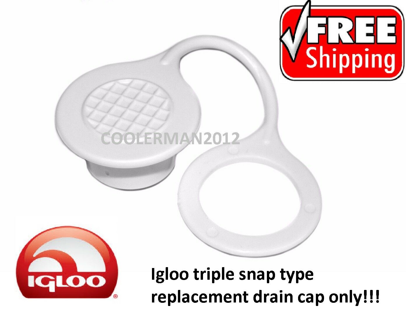 Igloo Triple Snap Drain Plug Cap Only! Cooler Standard Replacement Part Kit