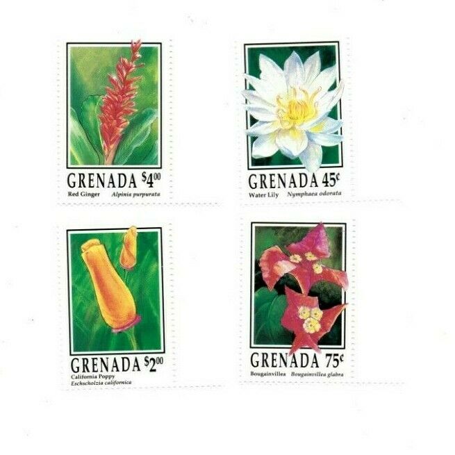 Grenada - 1993 - Flowers - Set Of 4 Stamps - Mnh