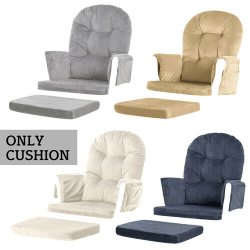 5 Pcs Glider Cushion Set For Baby Nursery Rocker Chair Velvet Removable 4 Colors