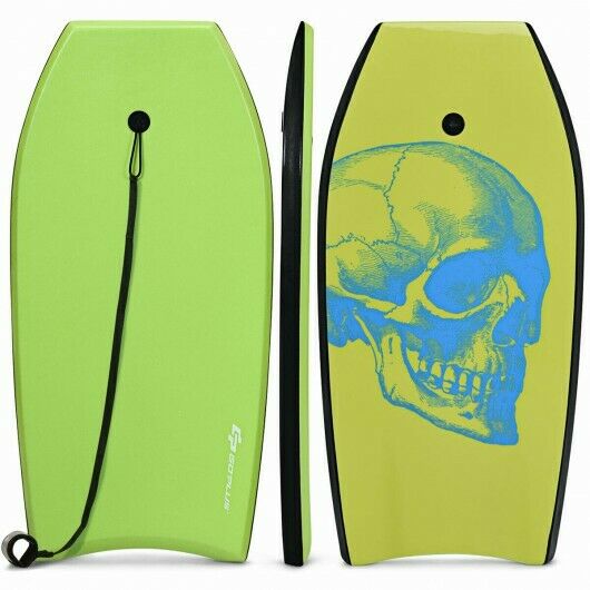 37" Super Lightweight Bodyboard Surf W/leash Eps Core Boarding Ixpe Green