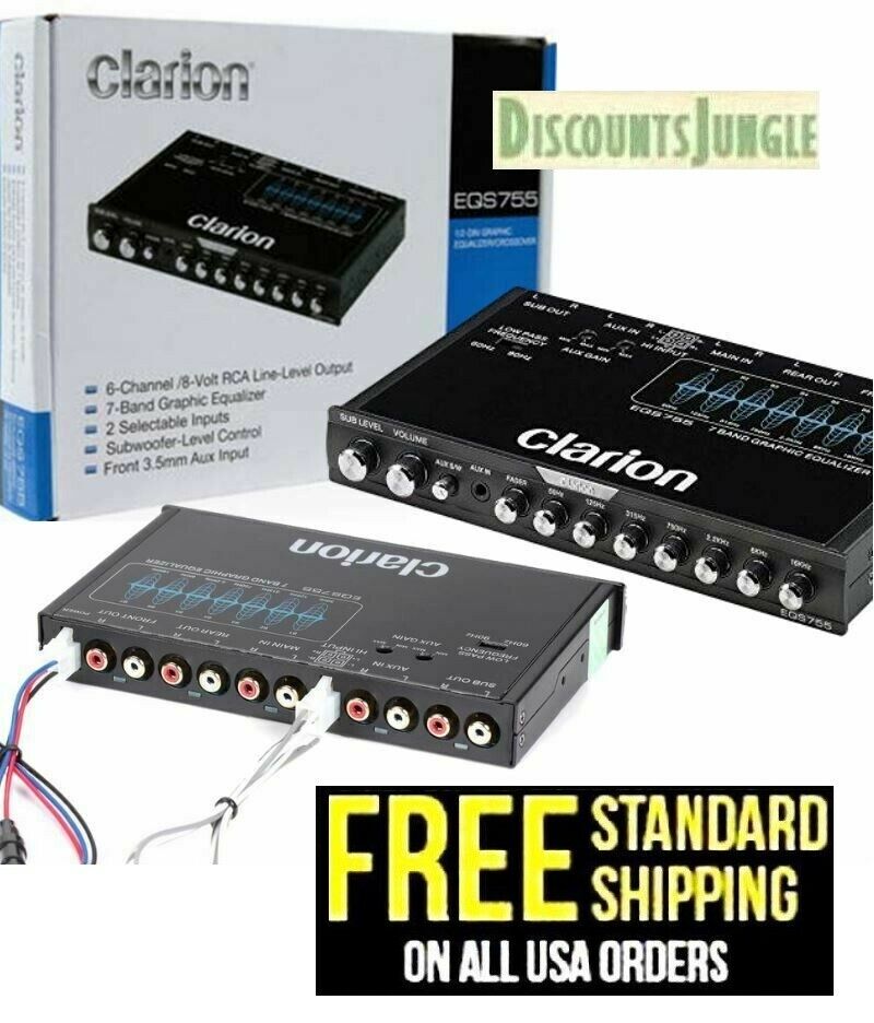Clarion Eqs755 Car Audio 7-band Graphic Equalizer With 3.5mm Aux-in Eqs 755-new