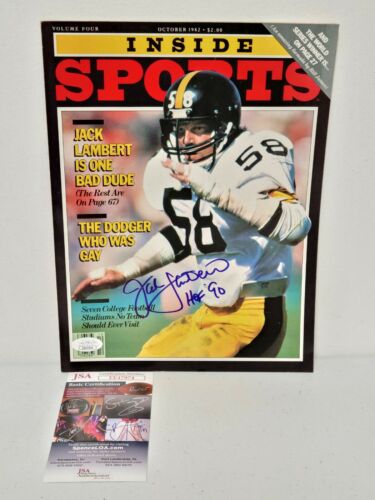 Pittsburgh Steelers Jack Lambert Signed 1982 Inside Sports Magazine Jsa Auto Nfl
