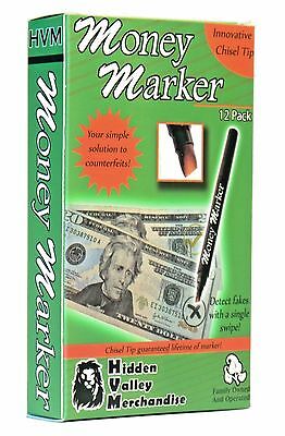(12 Pens) Money Marker -- Counterfeit Fake Bill Detector Counterfit Dollar Pen
